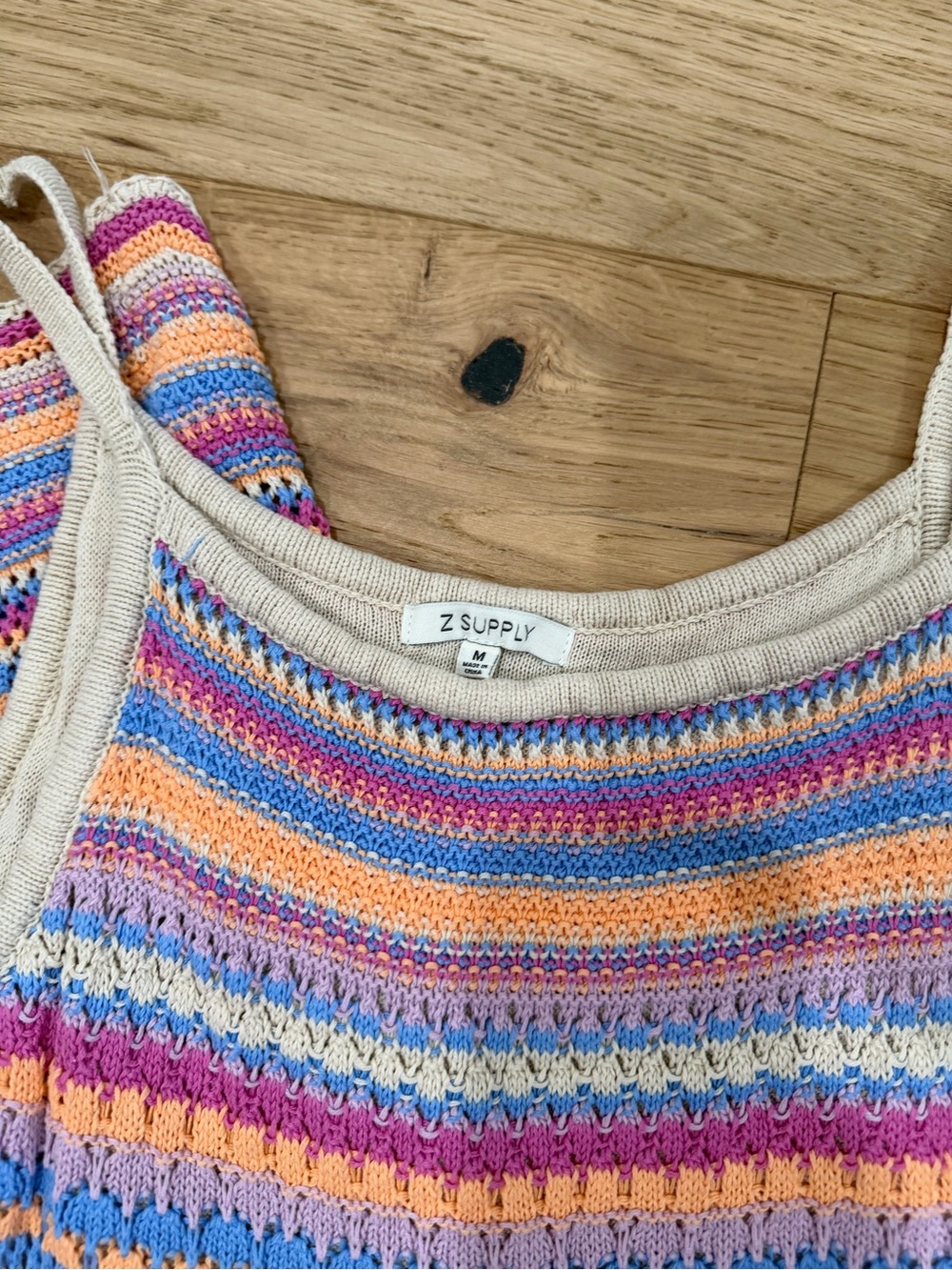 Z Supply Multicolor Crochet Midi Dress - Pink, Blue, Yellow, Orange, White - Picture 3 of 5